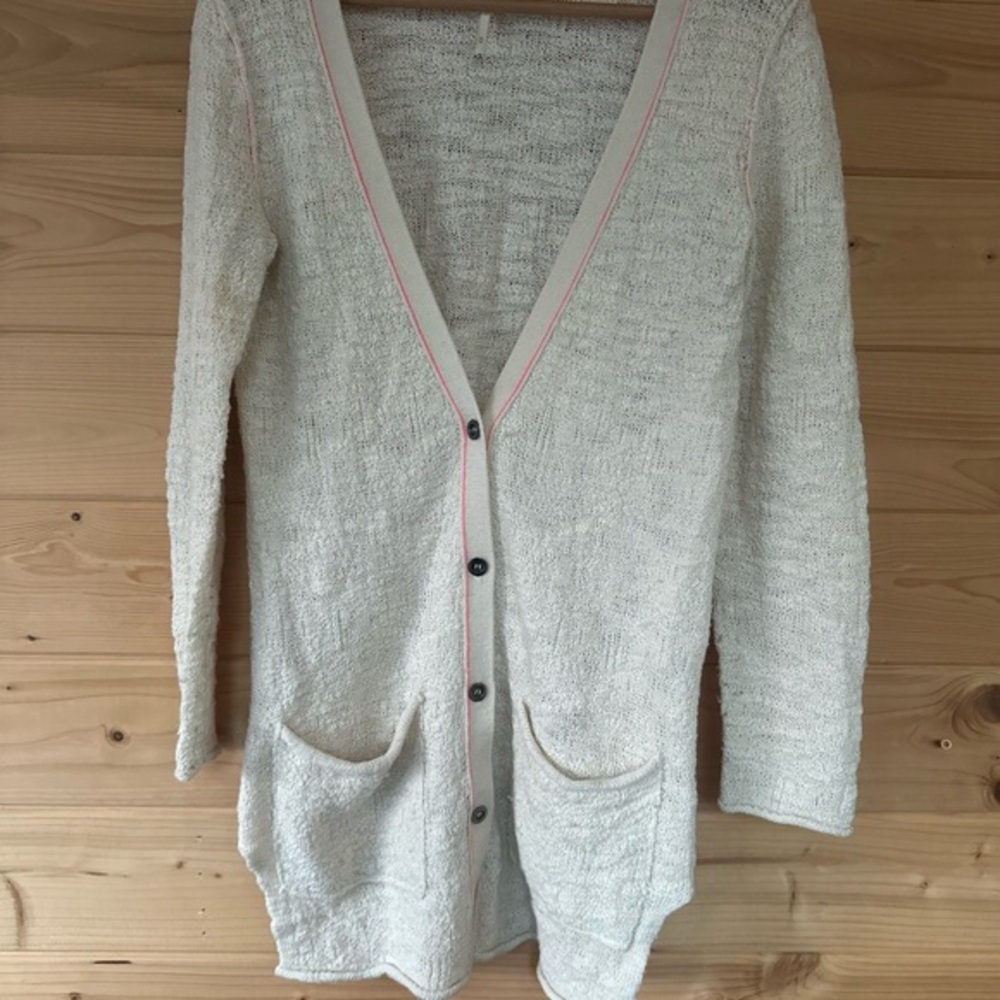 Free People Cream Cardigan Sweater